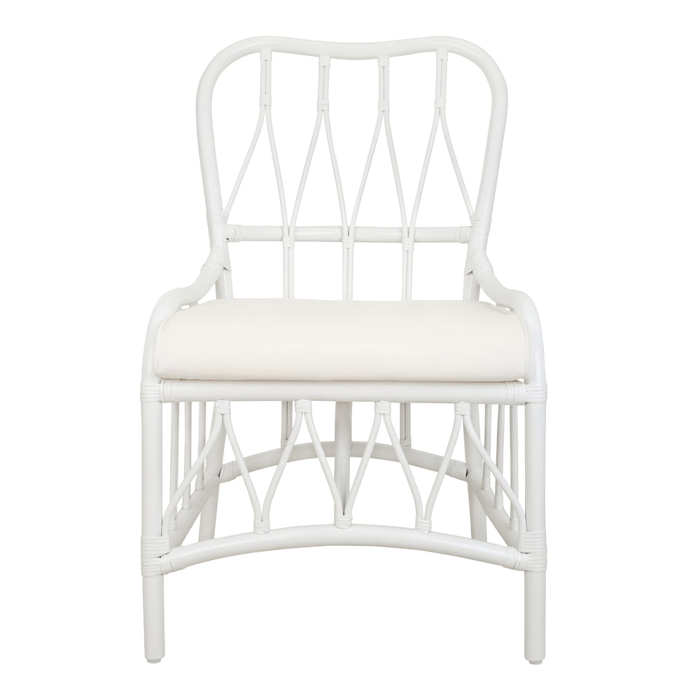 Ayanna Rattan Dining Side Chair - White - view 4
