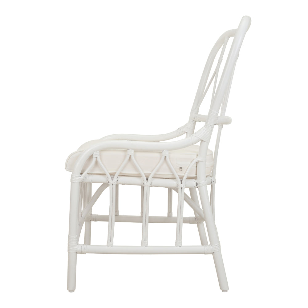 Ayanna Rattan Dining Side Chair - White - view 5