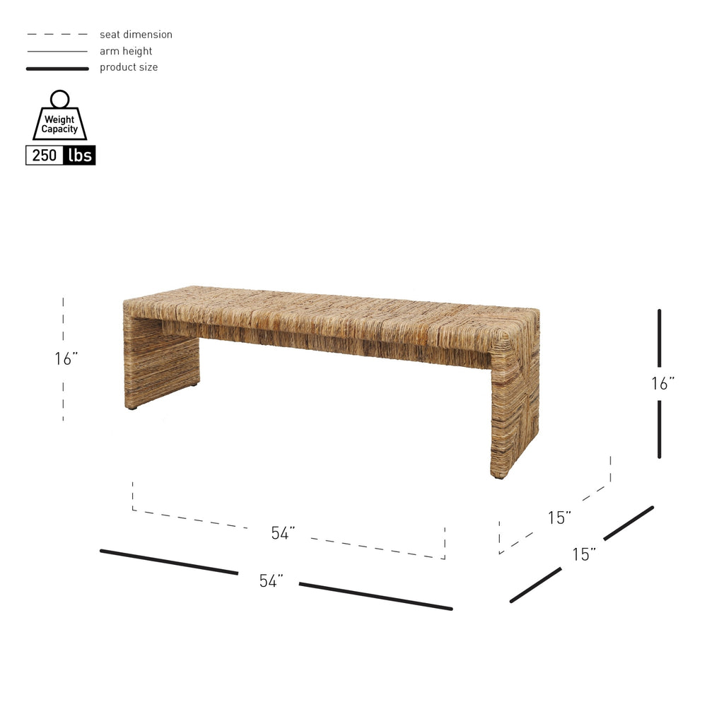 Kanza Abaca Bench - Natural - view 2