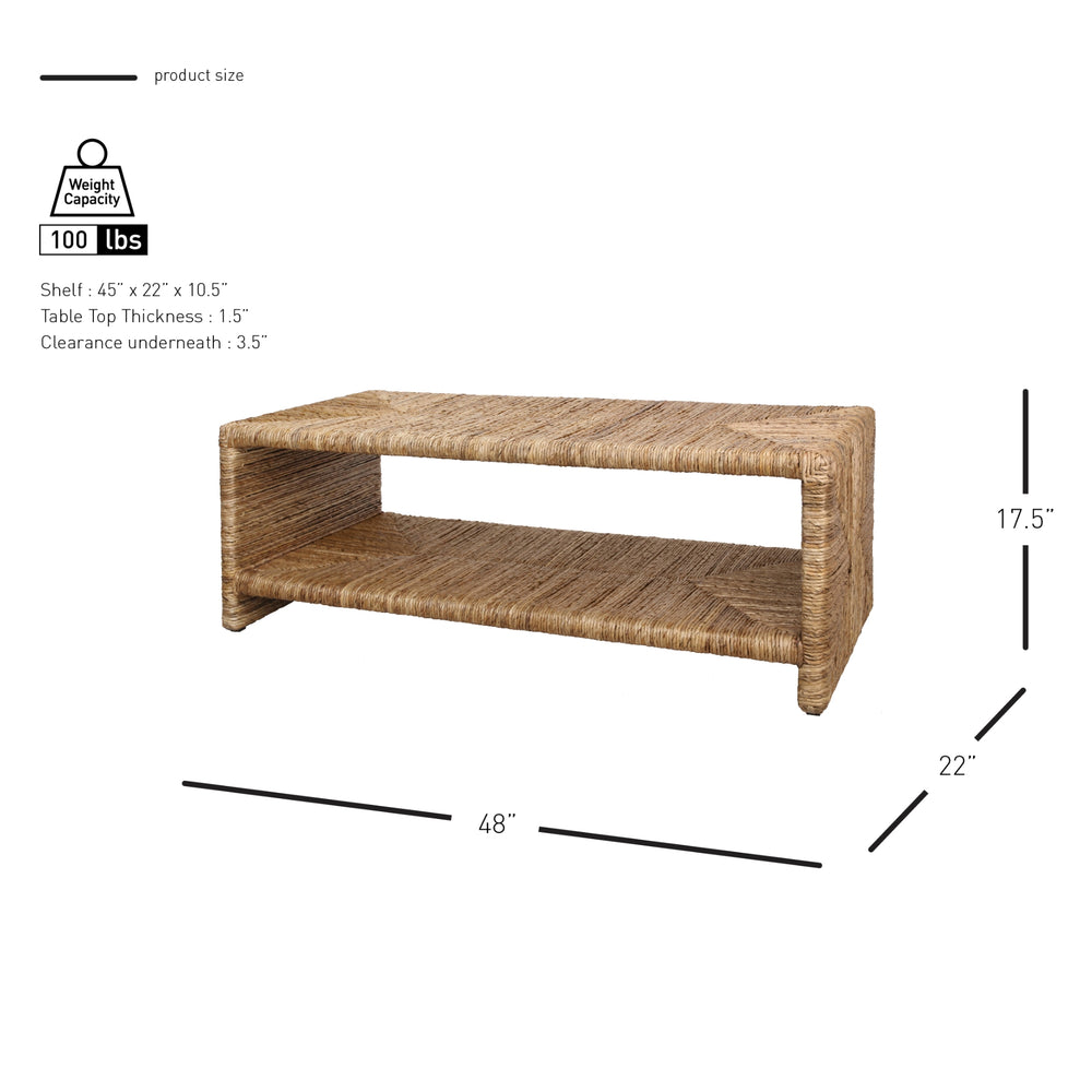 Kanza Abaca Coffee Table - Natural - view 2