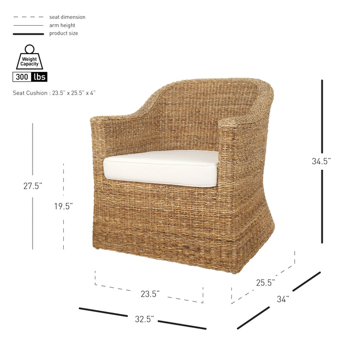 Earwyn Abaca Accent Arm Chair - Natural - view 2