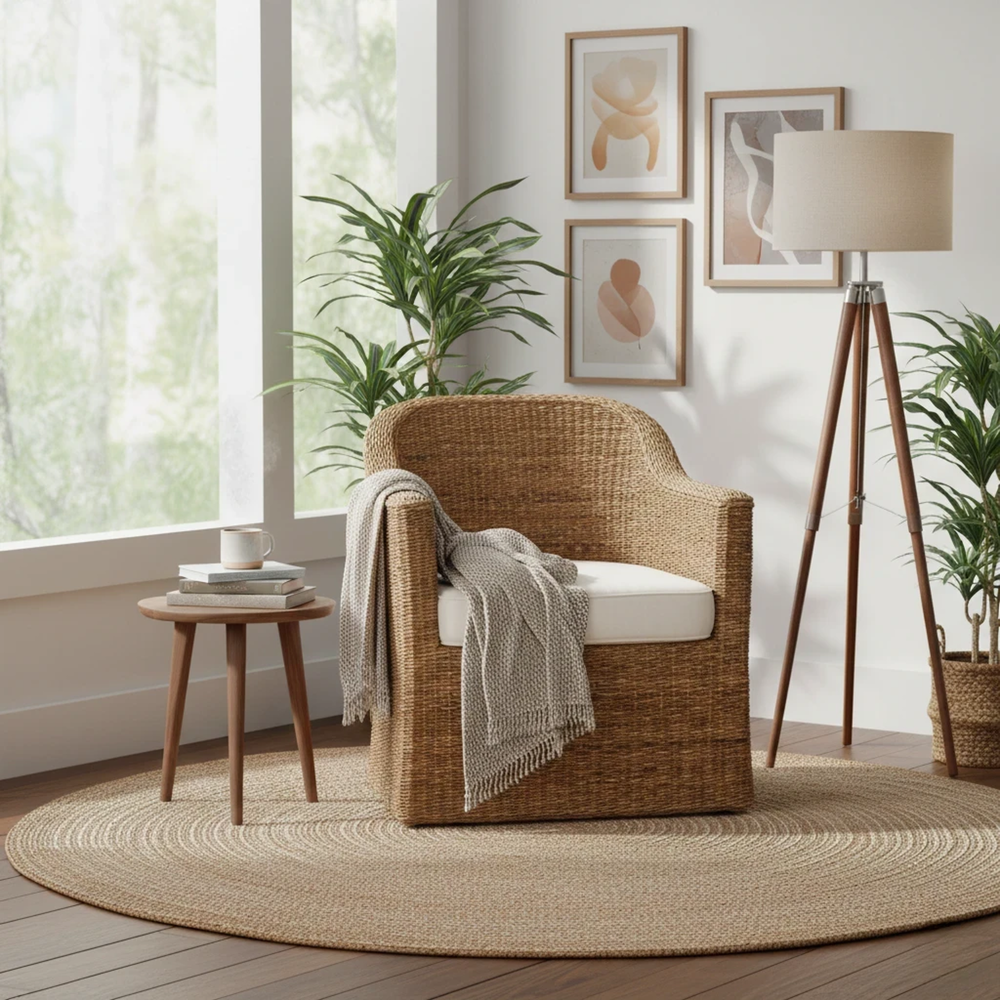Earwyn Abaca Accent Arm Chair - Natural - view 3