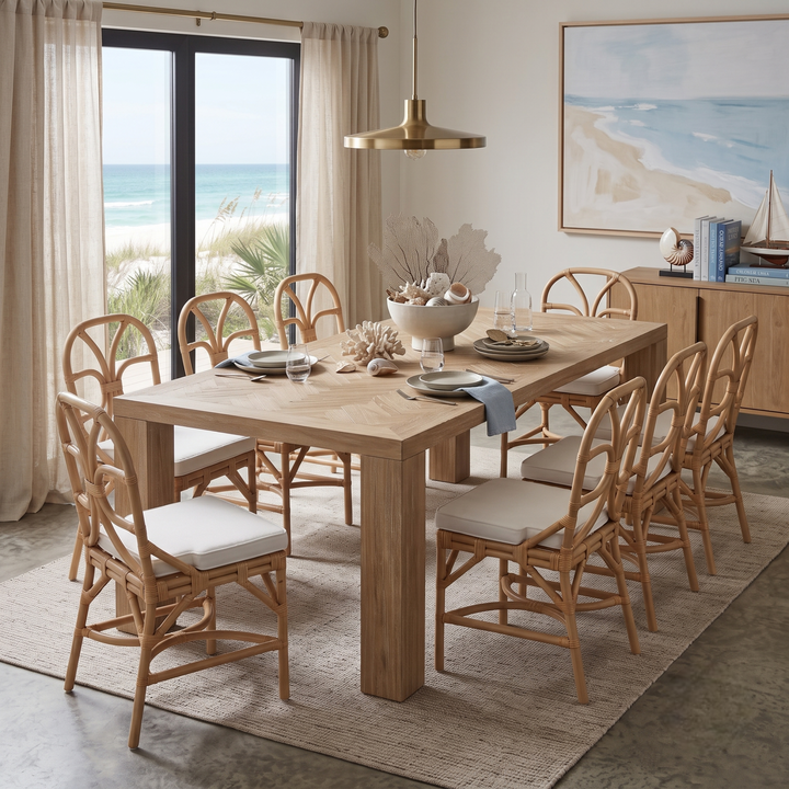 Eira Rattan Dining Side Chair - Natural Wheat - view 3