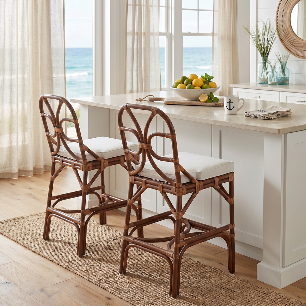 Eira Rattan Counter Stool - Cane Brown - view 3