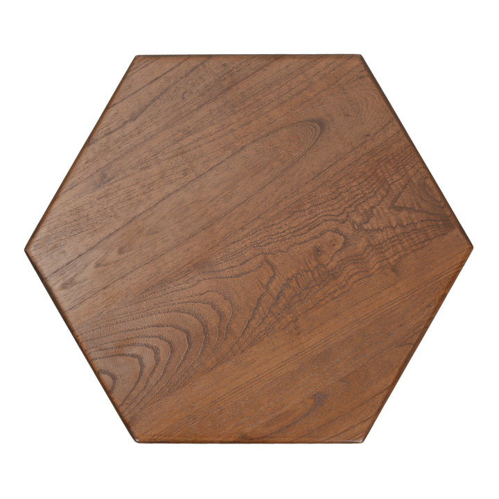 Kano Rattan Side/End Table with Wood Top - Cane Brown - view 5