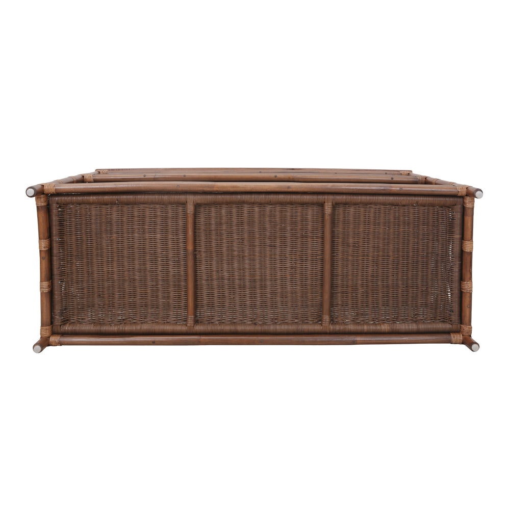 Sorea Rattan Console Table with Wood Top - Cane Brown - view 7