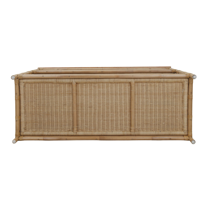 Sorea Rattan Console Table with Wood Top - Natural Wheat - view 7