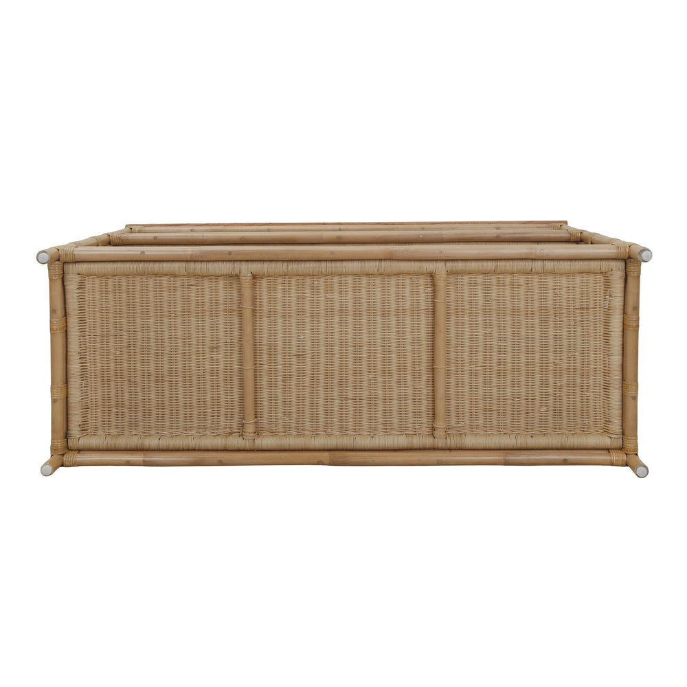 Sorea Rattan Console Table with Wood Top - Natural Wheat - view 7