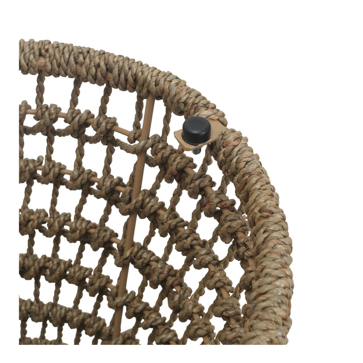 Calyx Seagrass Side/End Table with Brown Wood Top - Natural Straw - view 6
