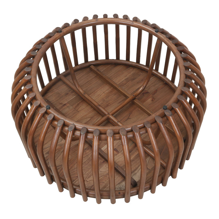 Bexa Rattan Coffee Table with Wood Top - Cane Brown - view 5