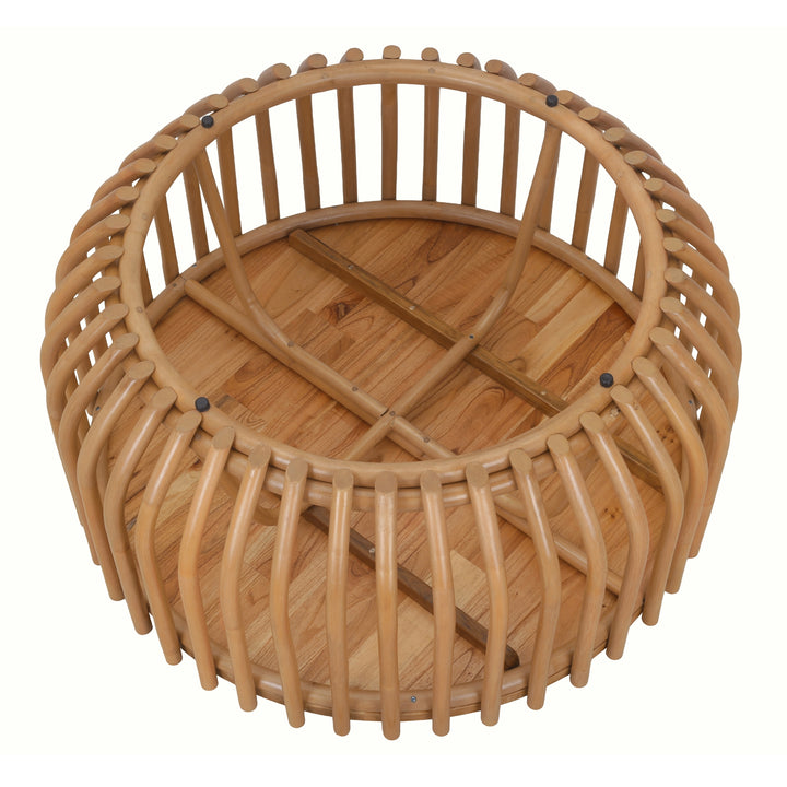Bexa Rattan Coffee Table with Wood Top - Honey - view 5