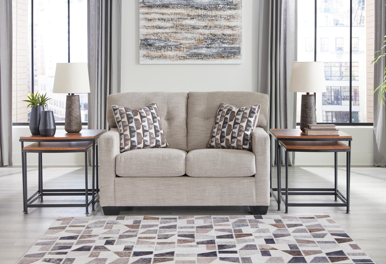 Mahoney Loveseat - Pearl Silver (2)