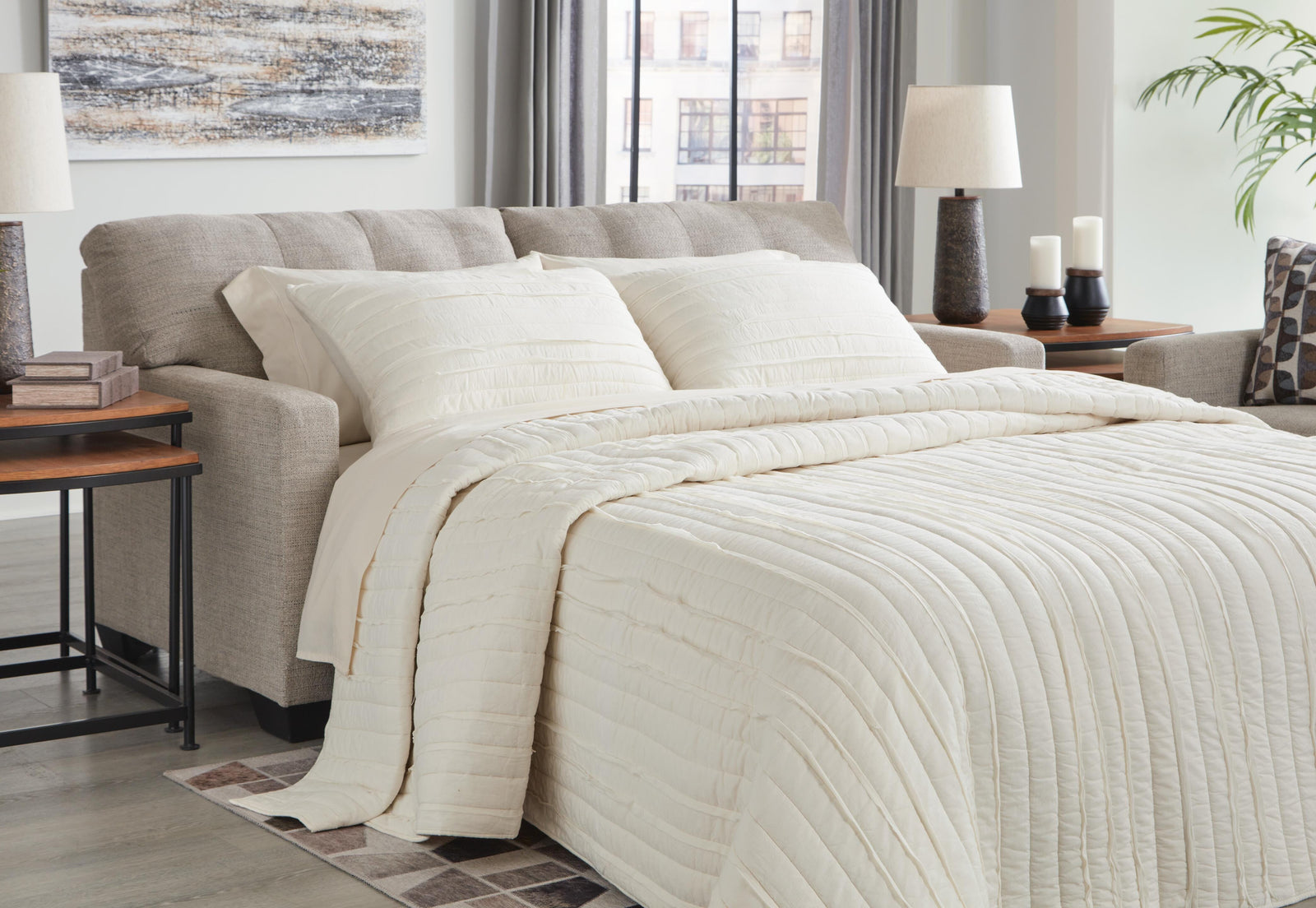 Mahoney Full Sofa Sleeper - Pearl Silver (2)