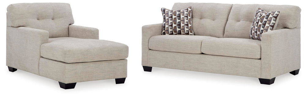 Mahoney Sofa and Chaise - Pebble (1)