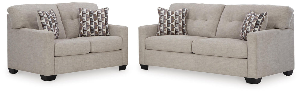 Mahoney Sofa and Loveseat - Pebble (1)