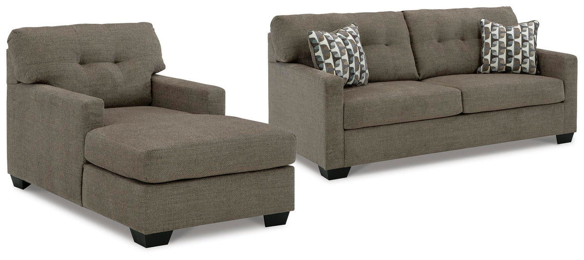 Mahoney Sofa and Chaise - Chocolate (1)