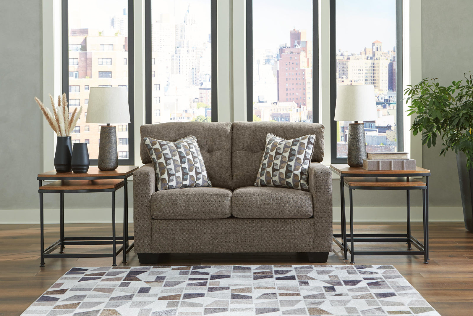 Mahoney Loveseat - Dark Brown (2)