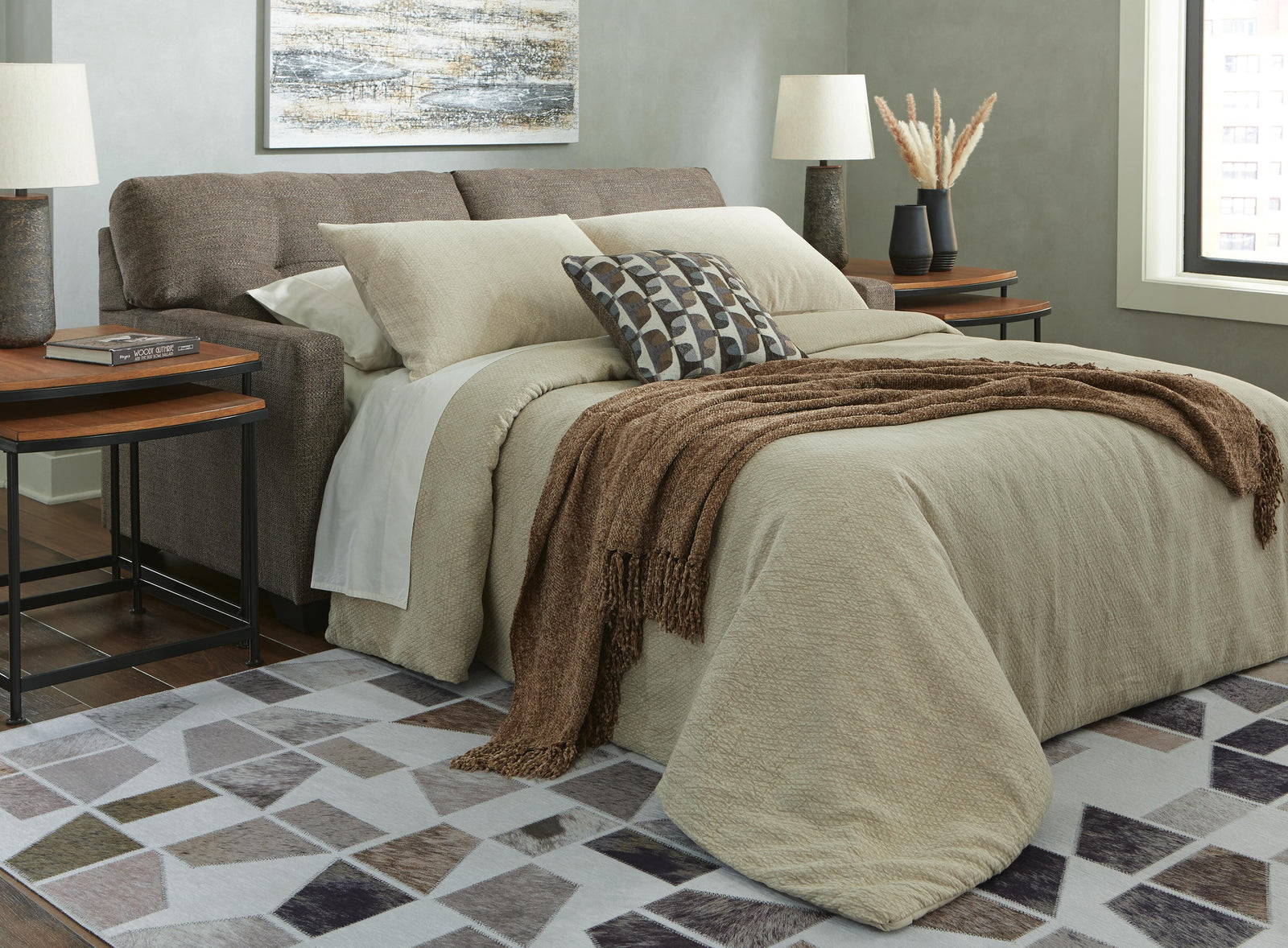 Mahoney Full Sofa Sleeper - Dark Brown (2)