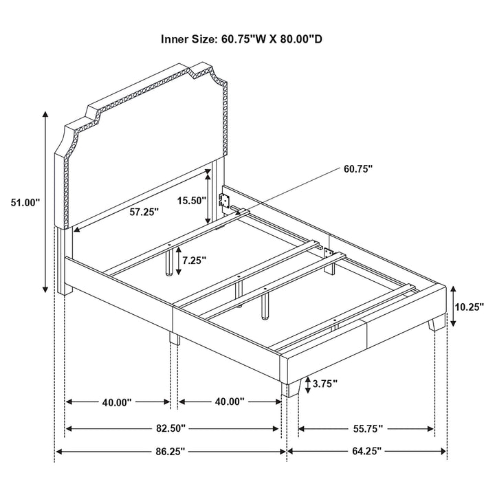 Coaster Furniture 310061Q Tamarac Upholstered Queen Panel Bed Beige