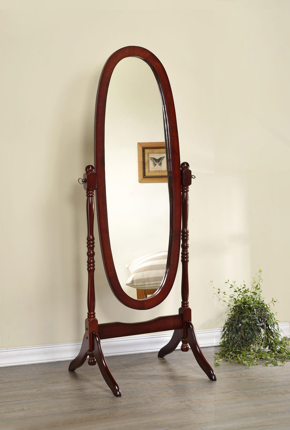 Coaster Furniture 3101 Foyet Wood Adjustable Full Length Cheval Mirror Merlot