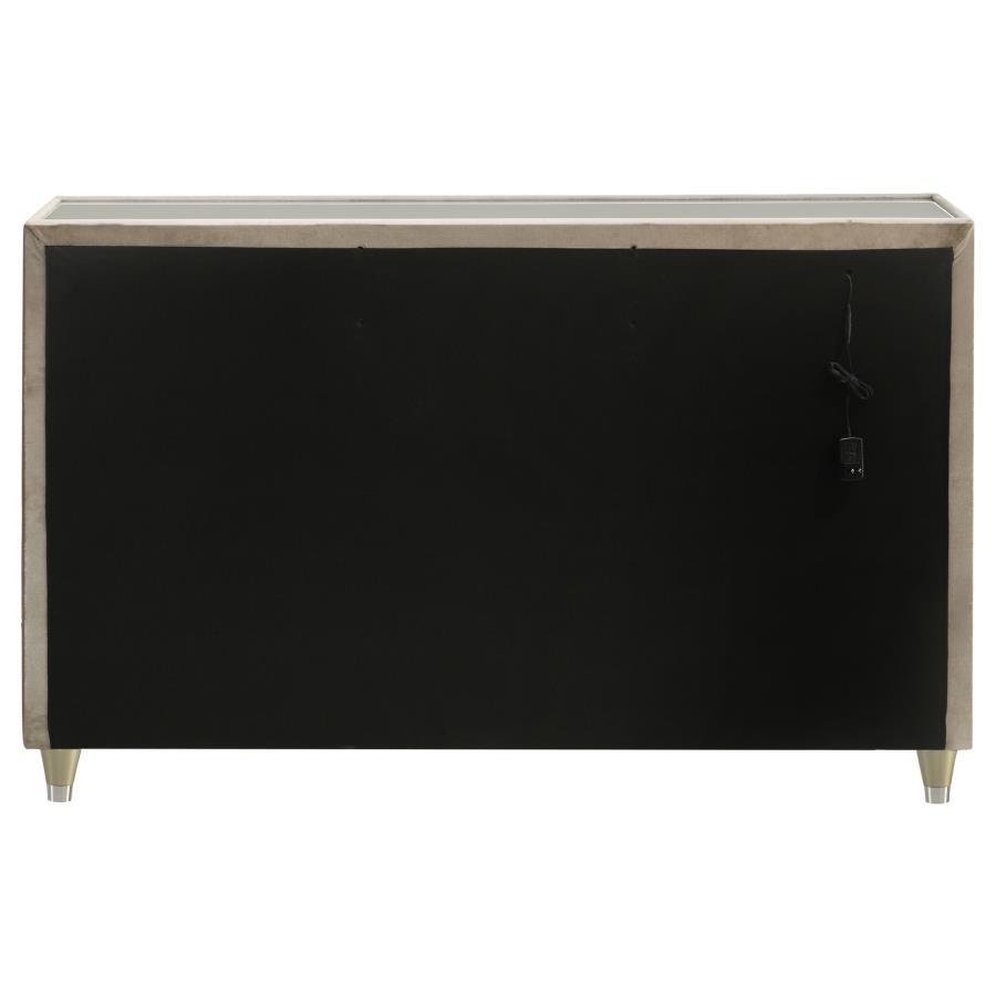 Lorient - 8-Drawer LED Bedroom Dresser Cabinet - Ivory And Camel