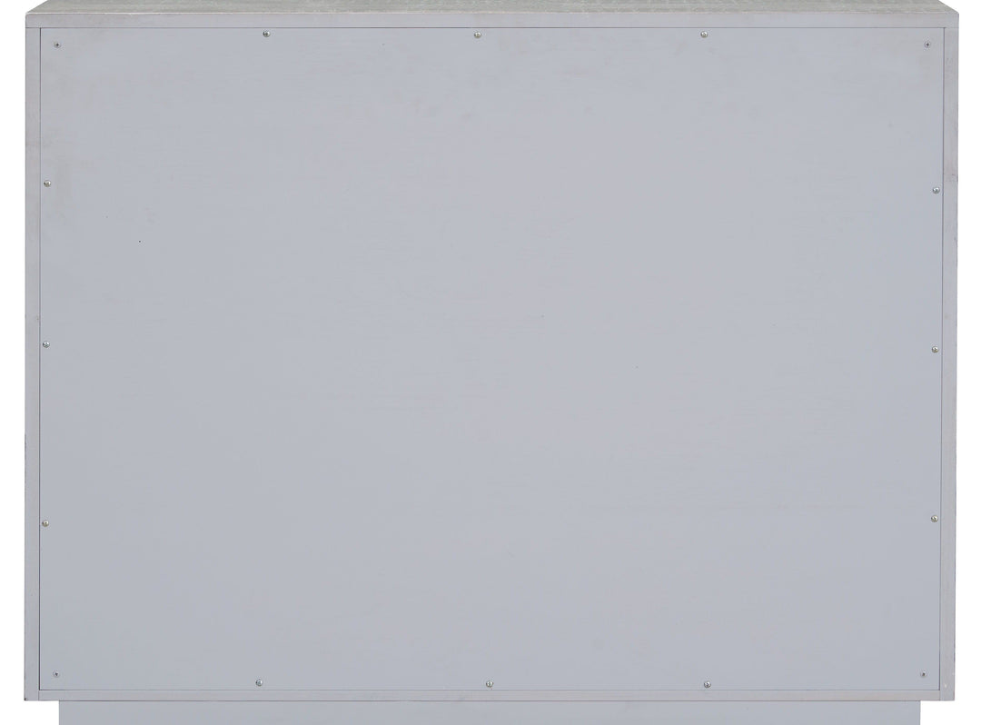 Anpu - Faux Crocodile Skin Console Cabinet - Silver