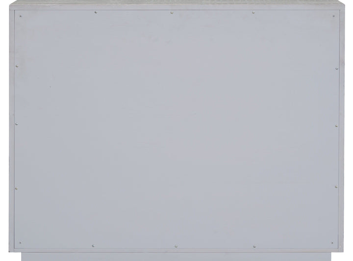 Anpu - Faux Crocodile Skin Console Cabinet - Silver