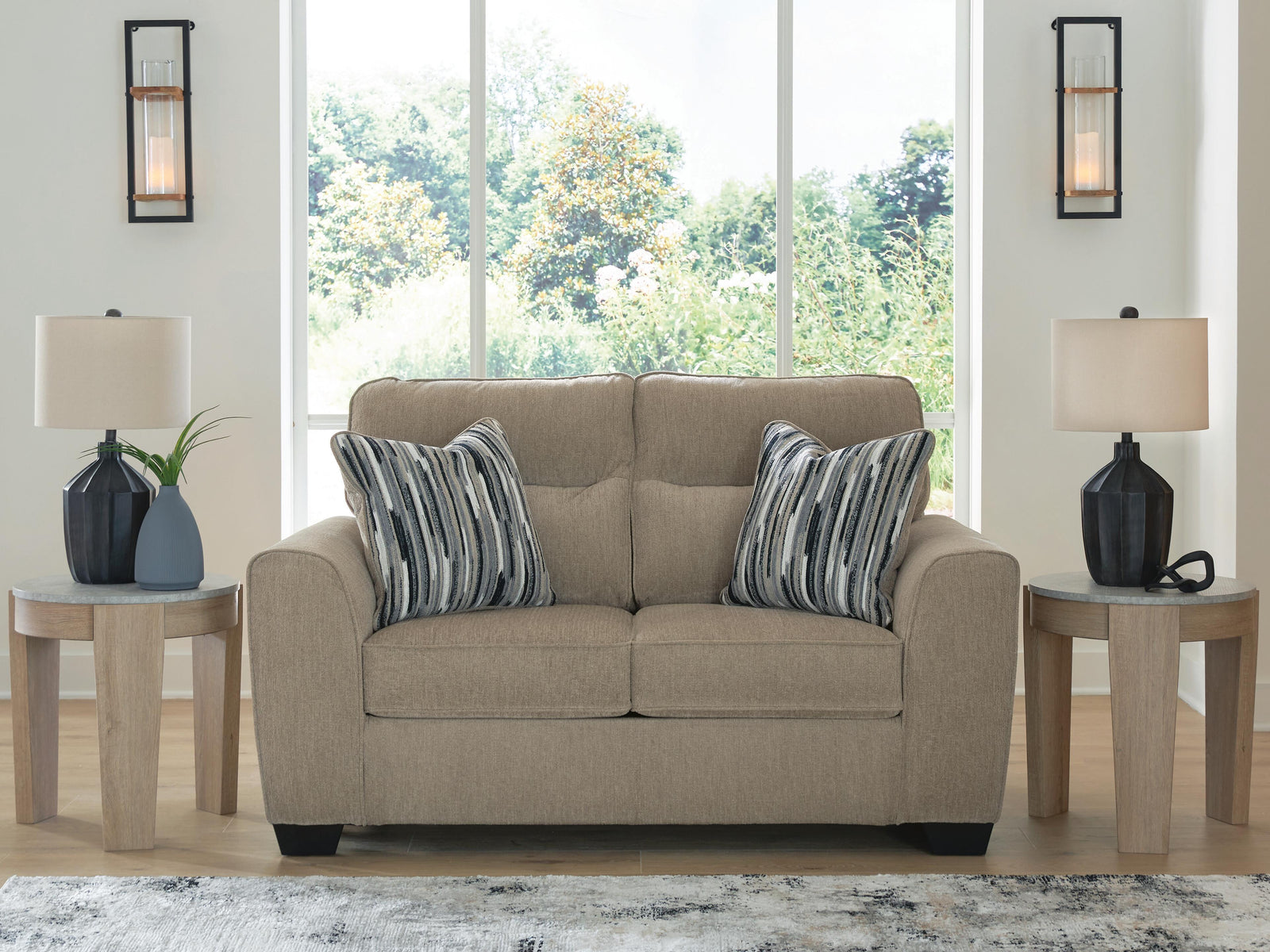 Olten Loveseat - Light Brown (2)