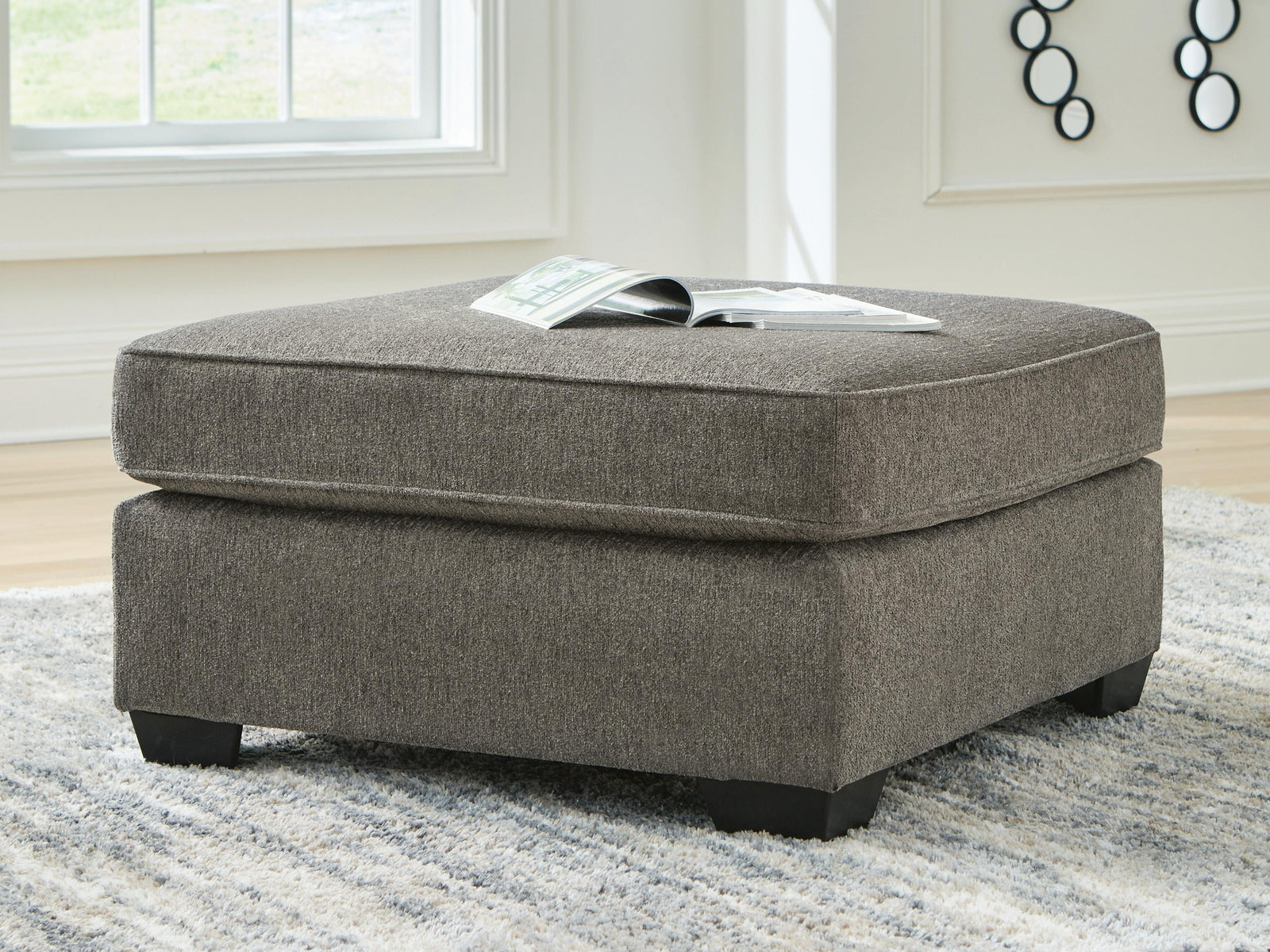 Olten Oversized Accent Ottoman - Dark Gray (2)