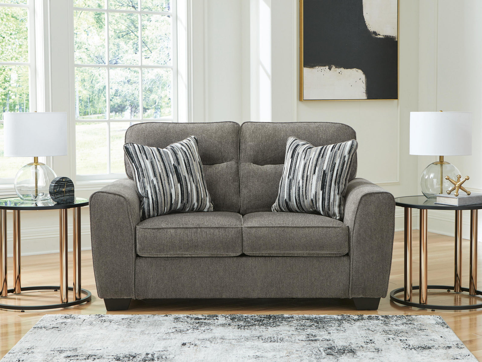 Olten Loveseat - Dark Gray (2)