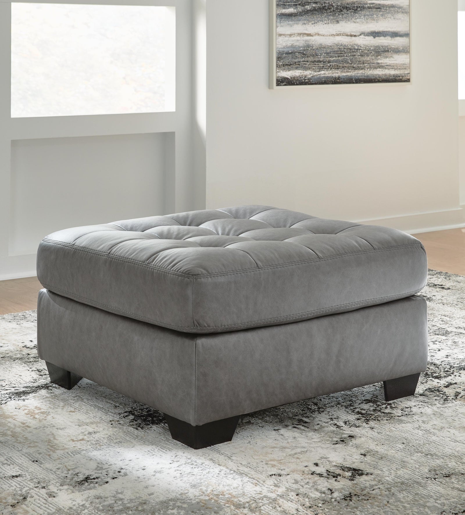 Clairette Court Oversized Accent Ottoman - Dark Gray (2)