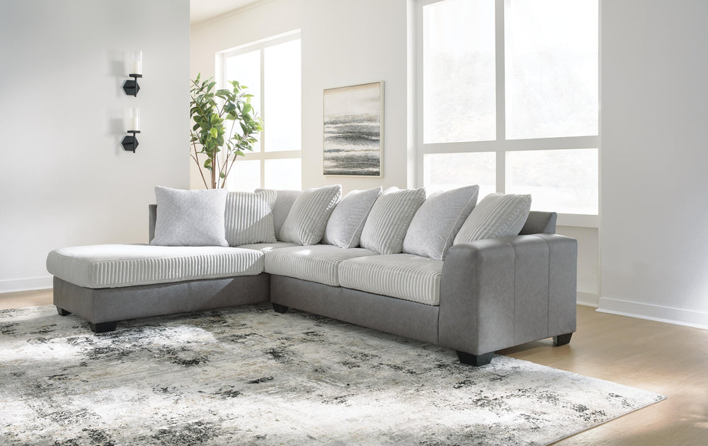 Clairette Court 2-Piece Sectional with Chaise - Alloy (2)
