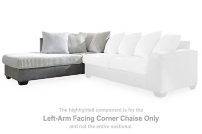 Clairette Court Left-Arm Facing Corner Chaise - Dark Gray
