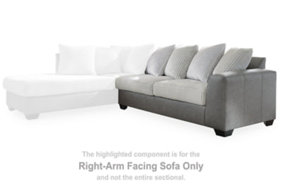 Clairette Court Right-Arm Facing Sofa - Dark Gray