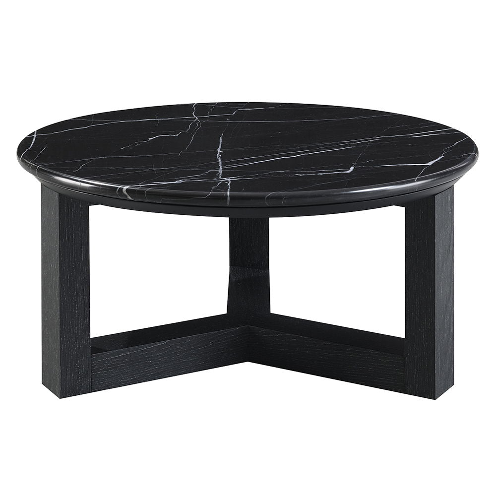 Dara - Coffee Table - Natural Marble Top & Black