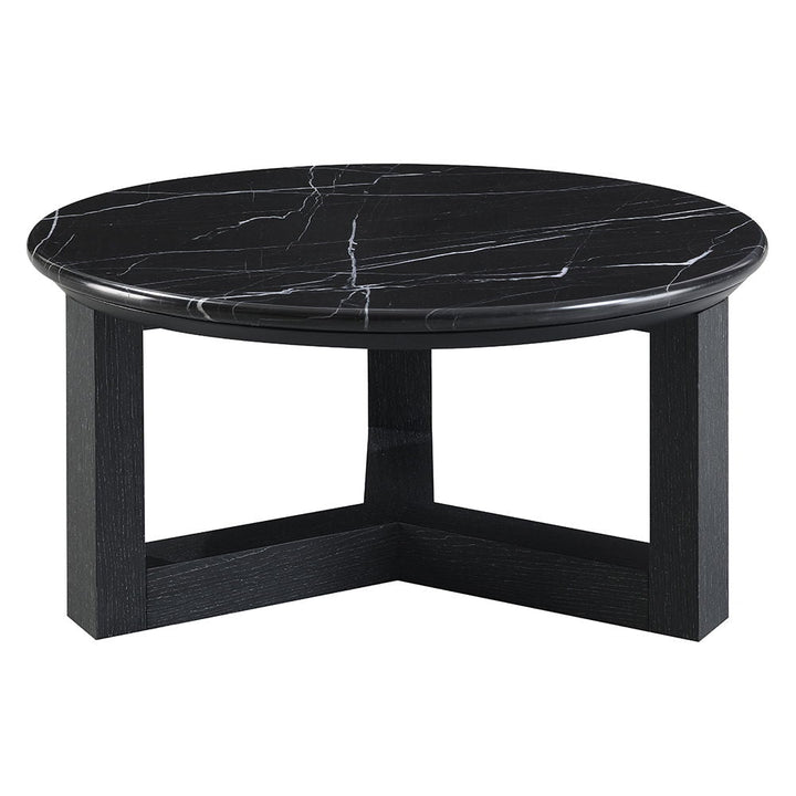 Dara - Coffee Table - Natural Marble Top & Black