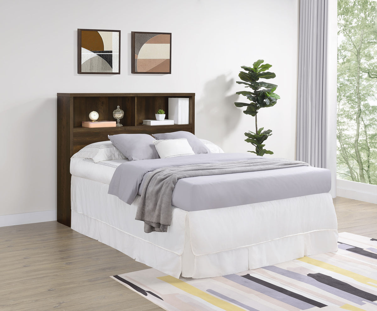 Westpark - Full Bookcase Headboard - Dark Pine