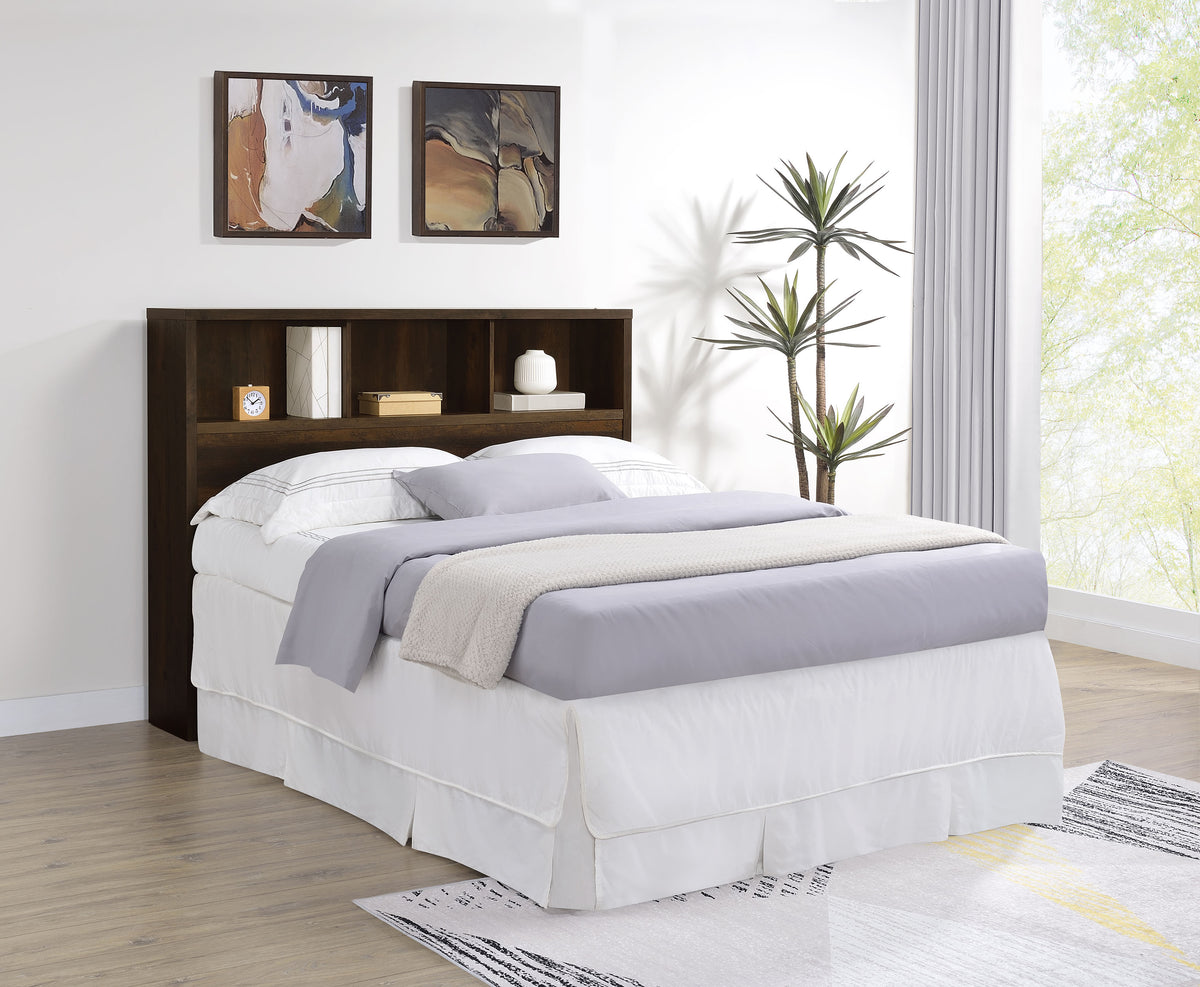 Westpark - Queen Bookcase Headboard - Dark Pine