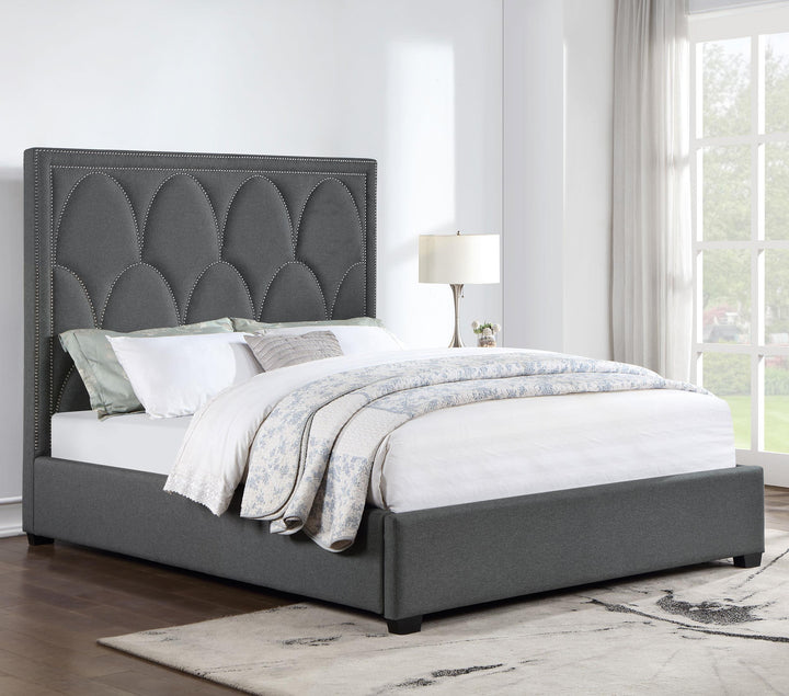 Coaster Furniture 315900KE Bowfield Upholstered Eastern King Panel Bed Charcoal