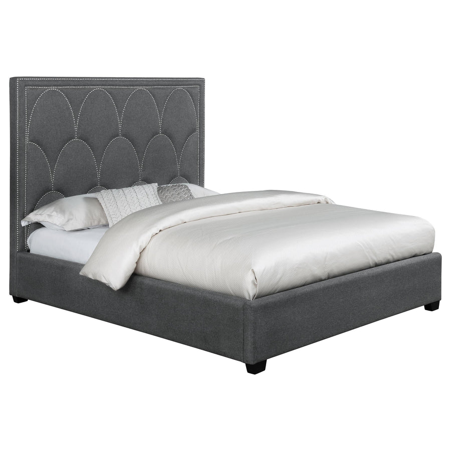 Coaster Furniture 315900KE Bowfield Upholstered Eastern King Panel Bed Charcoal