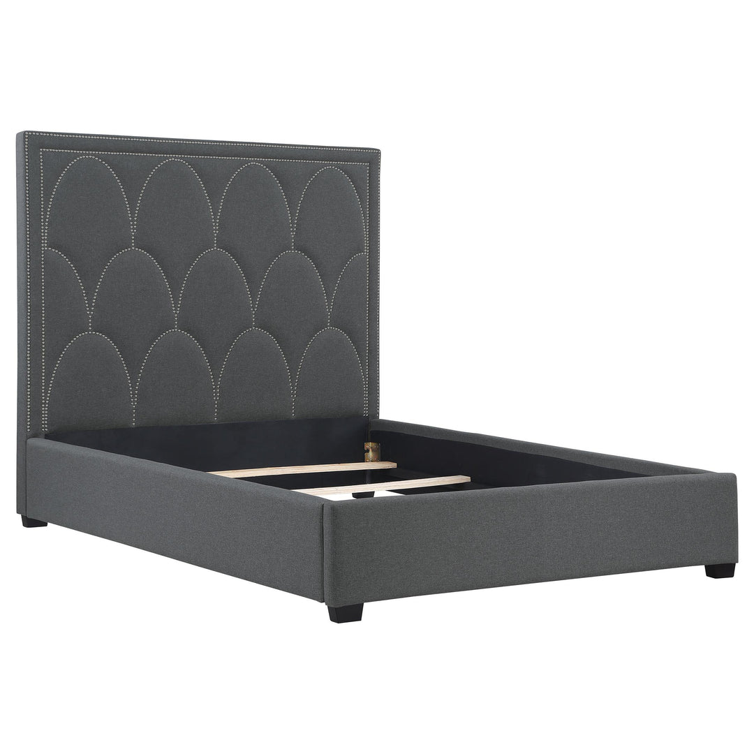 Coaster Furniture 315900KE Bowfield Upholstered Eastern King Panel Bed Charcoal