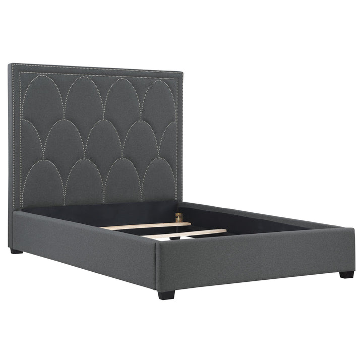 Coaster Furniture 315900KE Bowfield Upholstered Eastern King Panel Bed Charcoal