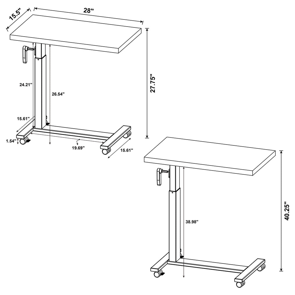 Westpark - Height Adjustable Mobile Bedroom C-Table - Mango