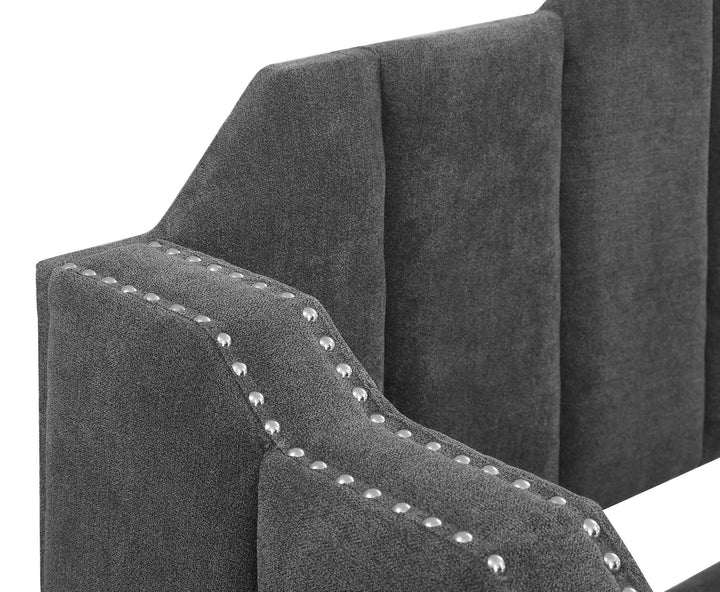 Coaster Furniture 315962 Kingston Upholstered Twin Daybed with Trundle Charcoal