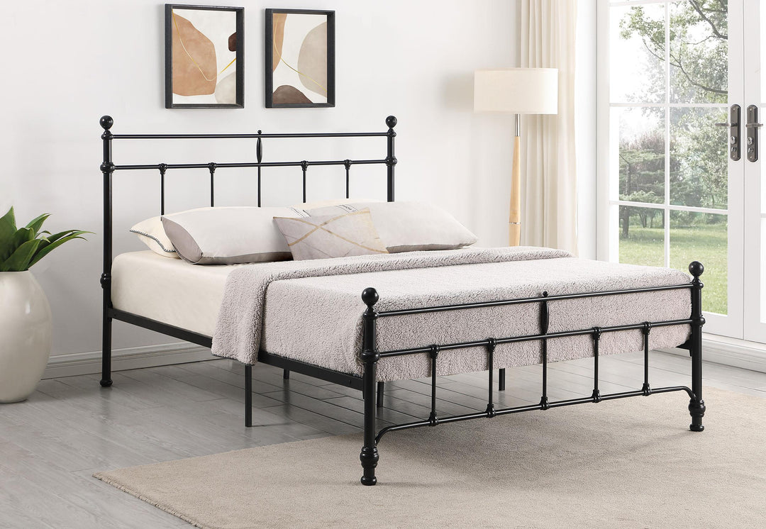Coaster Furniture 316001Q Novak 48-inch Metal Queen Open Frame Bed Matte Black