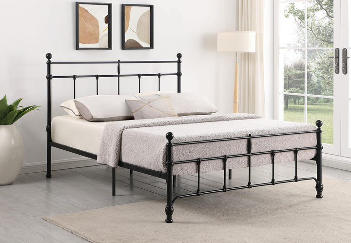 Coaster Furniture 316001Q Novak 48-inch Metal Queen Open Frame Bed Matte Black