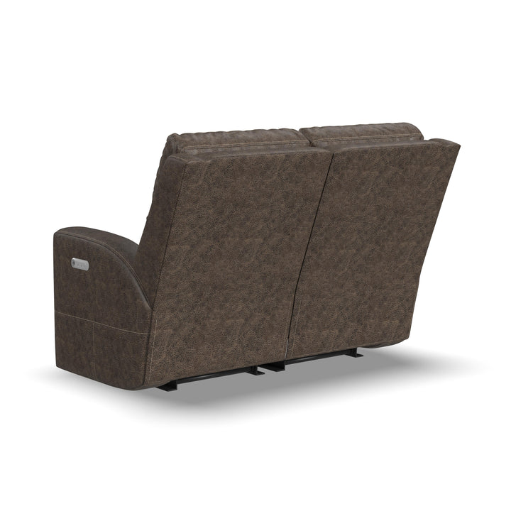 Score Leather Power Reclining Loveseat with Power Headrests &amp; Lumbar