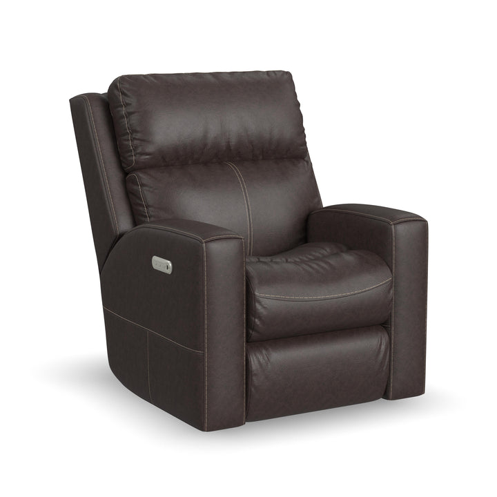 Score Leather Power Reclining Loveseat with Power Headrests &amp; Lumbar