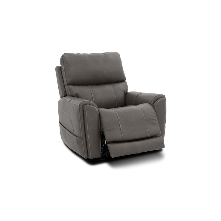 Carter Fabric Power Rocking Recliner with Power Headrest, Lumbar, Heat &amp; Massage in Smoke