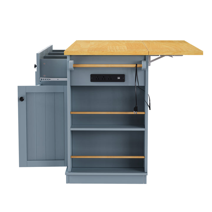 53-inch-blue-kitchen-island-cart-with-drop-leaf-and-power-outlet